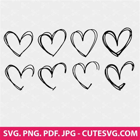 Sketch Heart Svg Open Heart Svg Hand Drawn Heart Svg Heart Svg Doodle