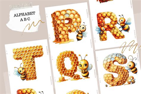 Honey Bee Clipart Honeycomb Bee Bumble Bee Doodle Letters Png Font Doodle Alphabet Letters