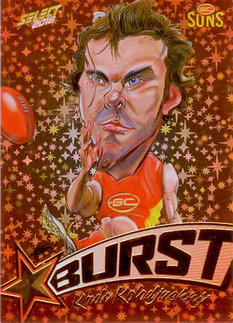 Afl Footy Stars Starburst Caricature Trading Card Sb K