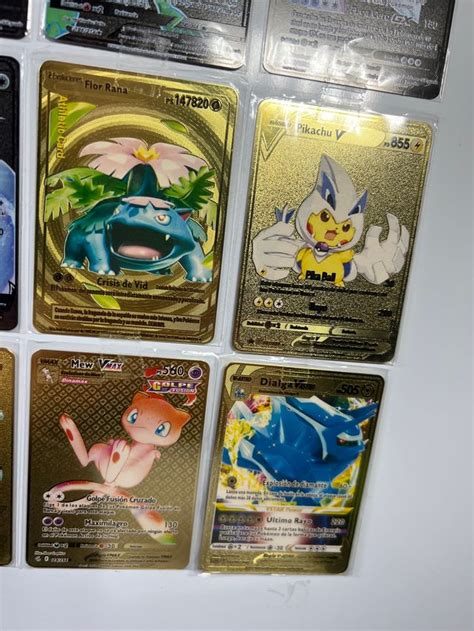 12 Cartas MetÁlicas Oro PokÉmon V Vmax Gx Nuevos De Segunda Mano Por