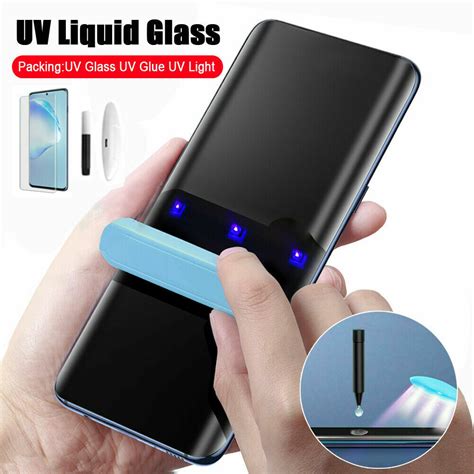 For Samsung Galaxy S20 10 9 UV Tempered Glass Full Liquid Glue Screen