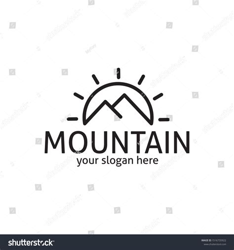 Simple Mountain Logo Design Combination Mountain Stock Vector Royalty