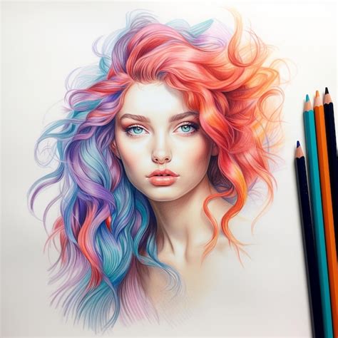 Premium Photo Illustration Of Simple Colorful Pencil Drawing