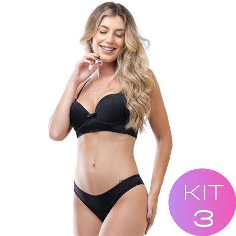 Kit Conjunto Lingerie Bojo Calcinha E Suti Liso Conjunto Basico Shopee Brasil