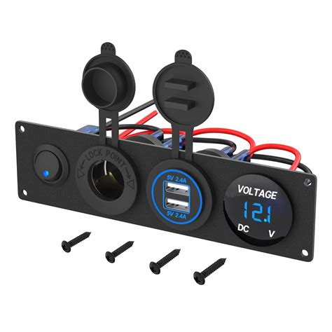 4 In 1 Charger Socket Panel With 4 8A Dual USB Socket Voltmeter And