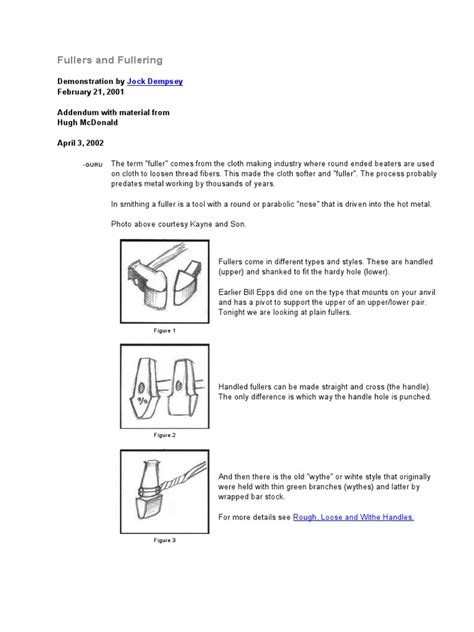 Fullers And Fullering Part Ii Demonstrating Additional Fuller Types