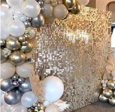 GOLD Shimmer Wall Backdrop Sequins Backdrop Decoration Panels Photo