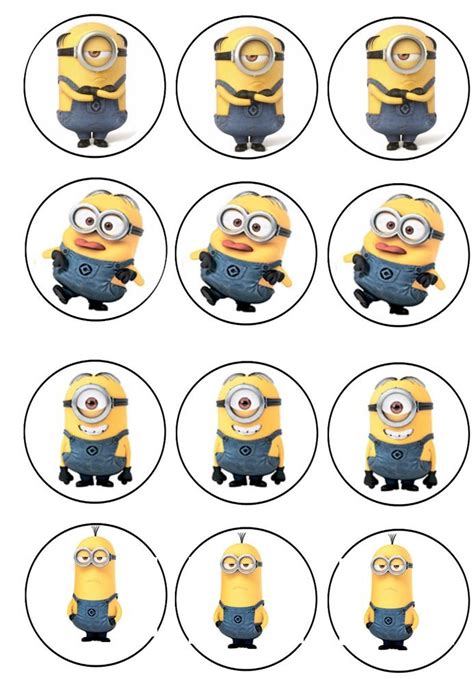 Minion Inspired Cupcake Toppers Birthday Party Decor