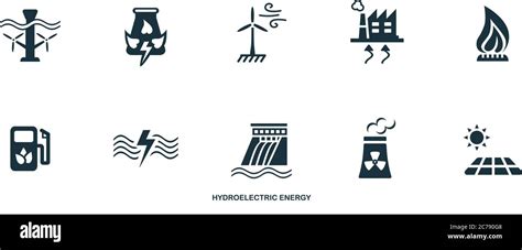 Hydroelectric Energy Icon Simple Element From Alternative Energy Collection Creative