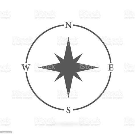 Compass Map Silhouette Icon Rose Wind Navigation Retro Equipment Glyph