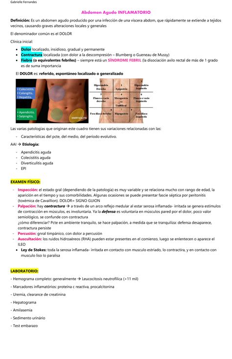 SOLUTION Abdomen Agudo Inflamatorio Studypool