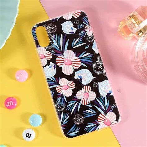 K B Iphone X Bl Dt Gummi Cover Med Printet M Nster Lyser De