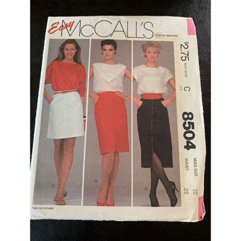 McCall S Other Mccalls Misses Skirt Sewing Pattern Sz 8504 Uncut