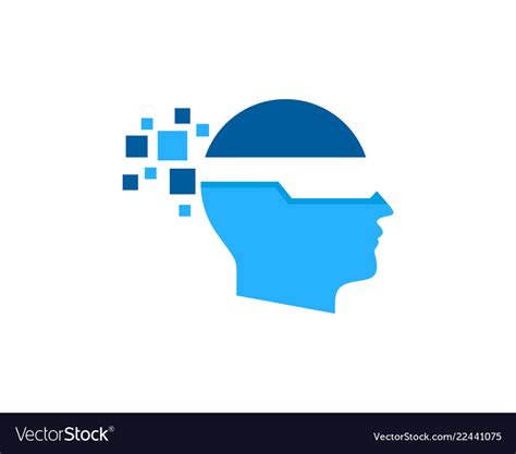 Pixel Human Head Logo Icon Design Royalty Free Vector Image