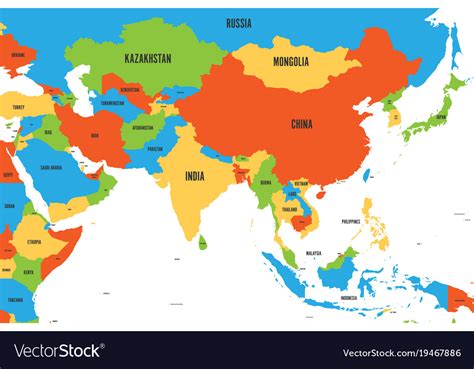 Colorful Political Map Of Western Southern Vector Image