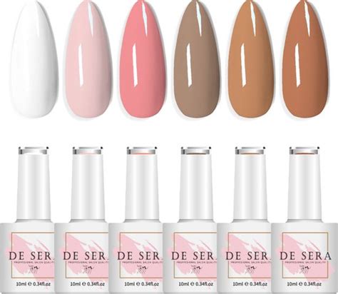 De Sera Gellak 6 Delige Set Gel Nagellak Nude Edition 10ml Nude