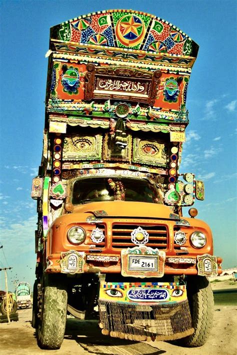 In Pakistan Colourful Ornate Trucks Rumbling Down Roads Highways Is