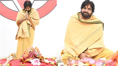 Pawan Kalyan Varahi Deeksha పవన్ కళ్యాణ్ వారాహి దీక్ష పూజ ఫోటోలు Pawan Kalyan Varahi