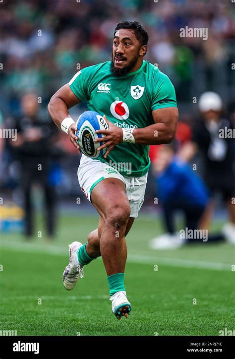 Irelands Bundee Aki In Action During The Guinness Six Nations Match At