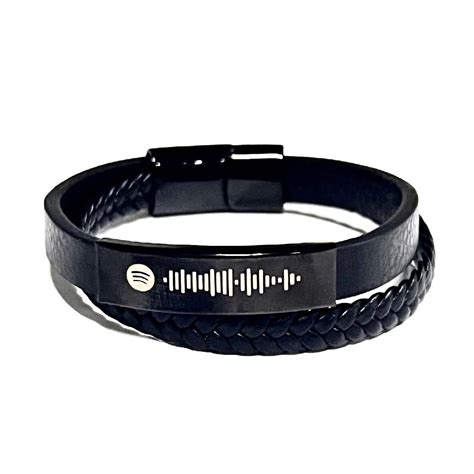 Pulsera Spotify Cuero Doble Cm Tienda Virtual Bruler