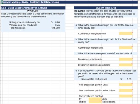 Solved Formula Multiply Divide Subtract Cell Referencing Chegg