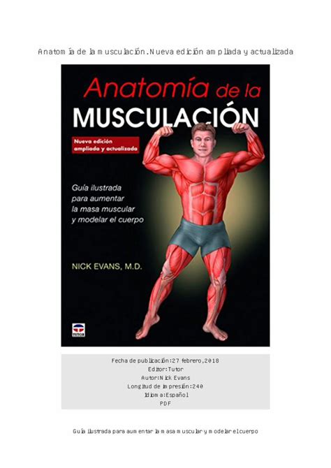 Pdf Anatomía De La Musculación Nueva Edición Ampliada Y Deporteanatomia De La