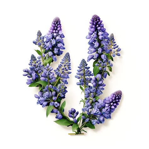 Premium Ai Image Beautiful Lupine Flower Alphabet Letters Watercolor