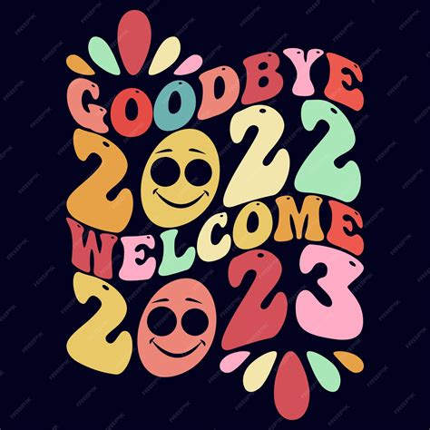 Premium Vector Goodbye 2022 Welcome 2023 Happy New Year