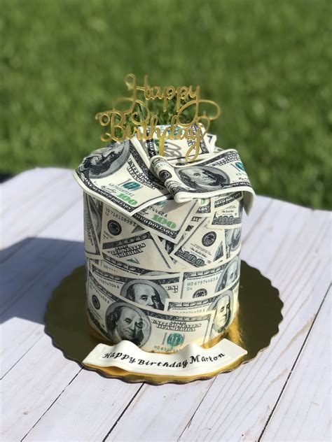 Money Wrapped Cake Custom Birthday Cakes Money Birthday Cake Cake