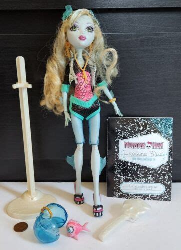 Monster High Original First Wave G1 Lagoona Blue Doll W Outfit Stand