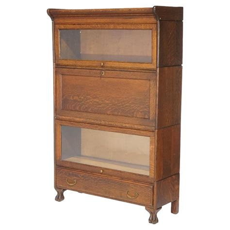 Arts And Crafts Stacking Barrister Bookcase And Desk With Leaded Glass Circa 1910 At 1stdibs