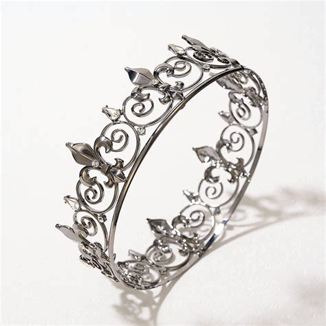 Sweetv Gothic King Crown Metal Tiara For Men Goth Prince Party Hat