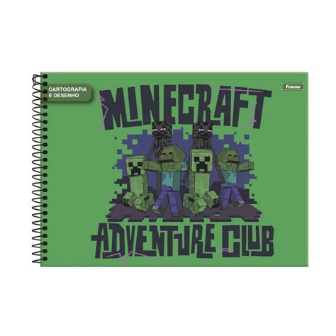 Caderno De Desenho Minecraft Folhas Espiral Foroni Sandra