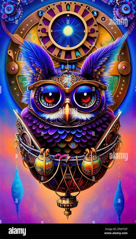 Steampunk Owl Art Stock Photo Alamy