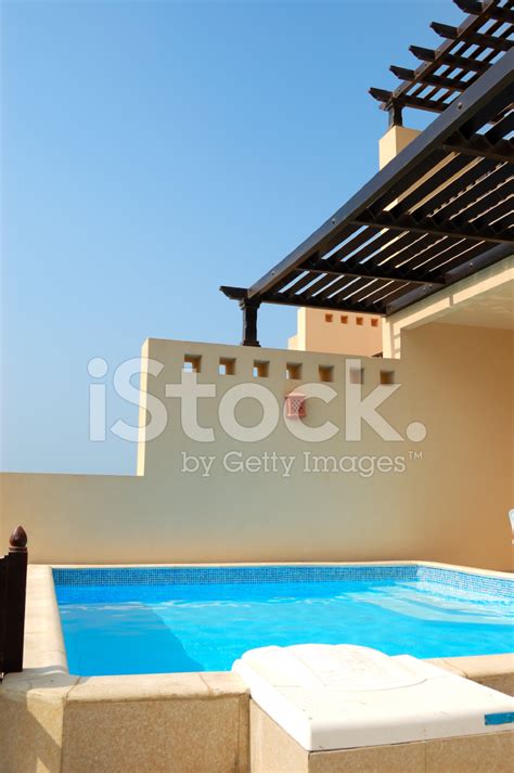 The Swimming Pool At Luxury Villa, Dubai, Uae Stock Photo | Royalty ...