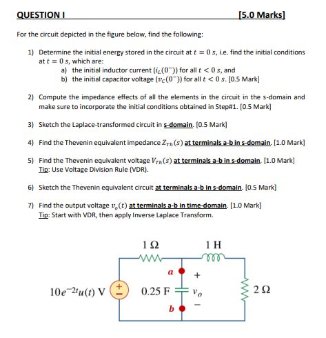 Solved For The Circuit Depicted In The Figure Below Find Chegg