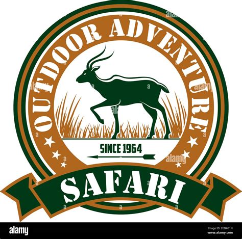 Safari Hunting Sign Outdoor Hunter Sport Adventure Club Vector