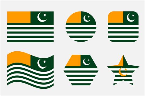 Azad Jammu And Kashmir Flag Simple Illustration For Independence Day Or