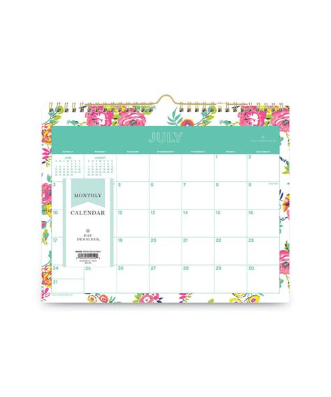 Day Designer Peyton Academic Wall Calendar Floral Artwork 11 X 875 White Sheets 12 Month