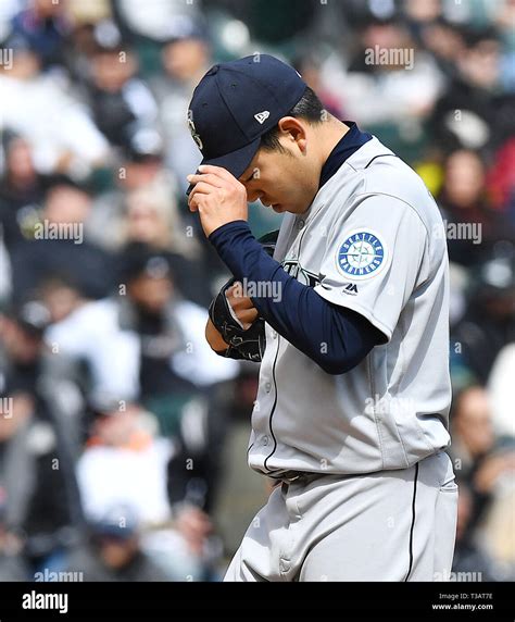 Seattle Mariners Starting Pitcher Yusei Kikuchi Reacts During The Major League Baseball Game