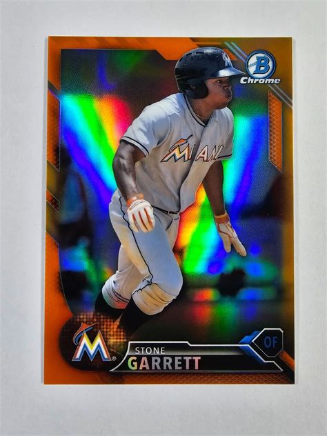 2016 Bowman Chrome Prospects Orange Refractor BCP9 Stone Garrett 25