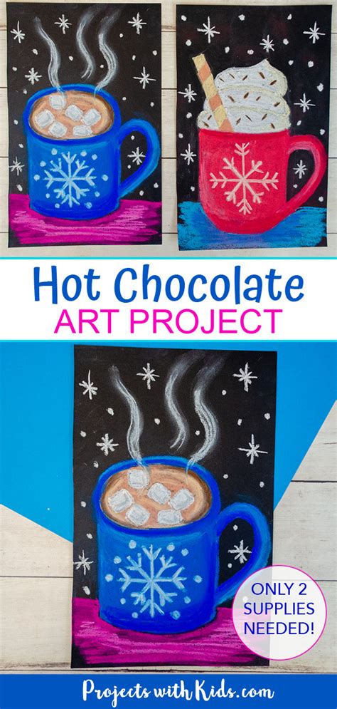 Chalk Pastel Hot Chocolate Art Project - Projects with Kids