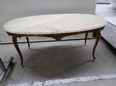 Table Basse Ovale Laiton Marbre Occasion Troc Forbach