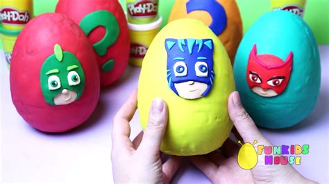 Pj Masks Surprise Eggs Play Doh Eggs Opening Video Dailymotion