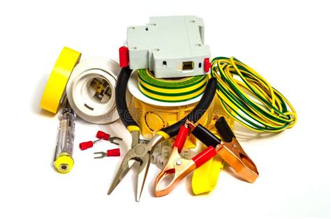 Kit Spare Parts And Tools For Electrical Repairs In Home Or Office On