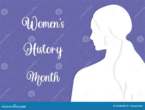 Women`s History Month Silhouette Of A Woman With Long Hair On A Purple