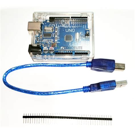 Arduino Uno R3 Atmega328p Caja De Acrilico Cable Usb Pines Tecnoelite