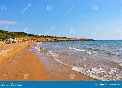 Punta Braccetto Beach Editorial Stock Image Image Of Blue 129935004