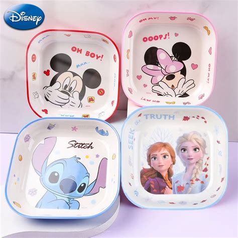 Disney Stitch Mickey Dibujos Animados Platos Kawaii Minnie Mouse Frozen