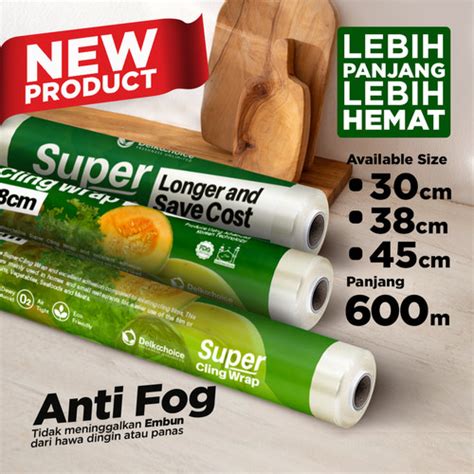 Jual Super Cling Wrap Plastik Wrapping Makanan Delko Cling M